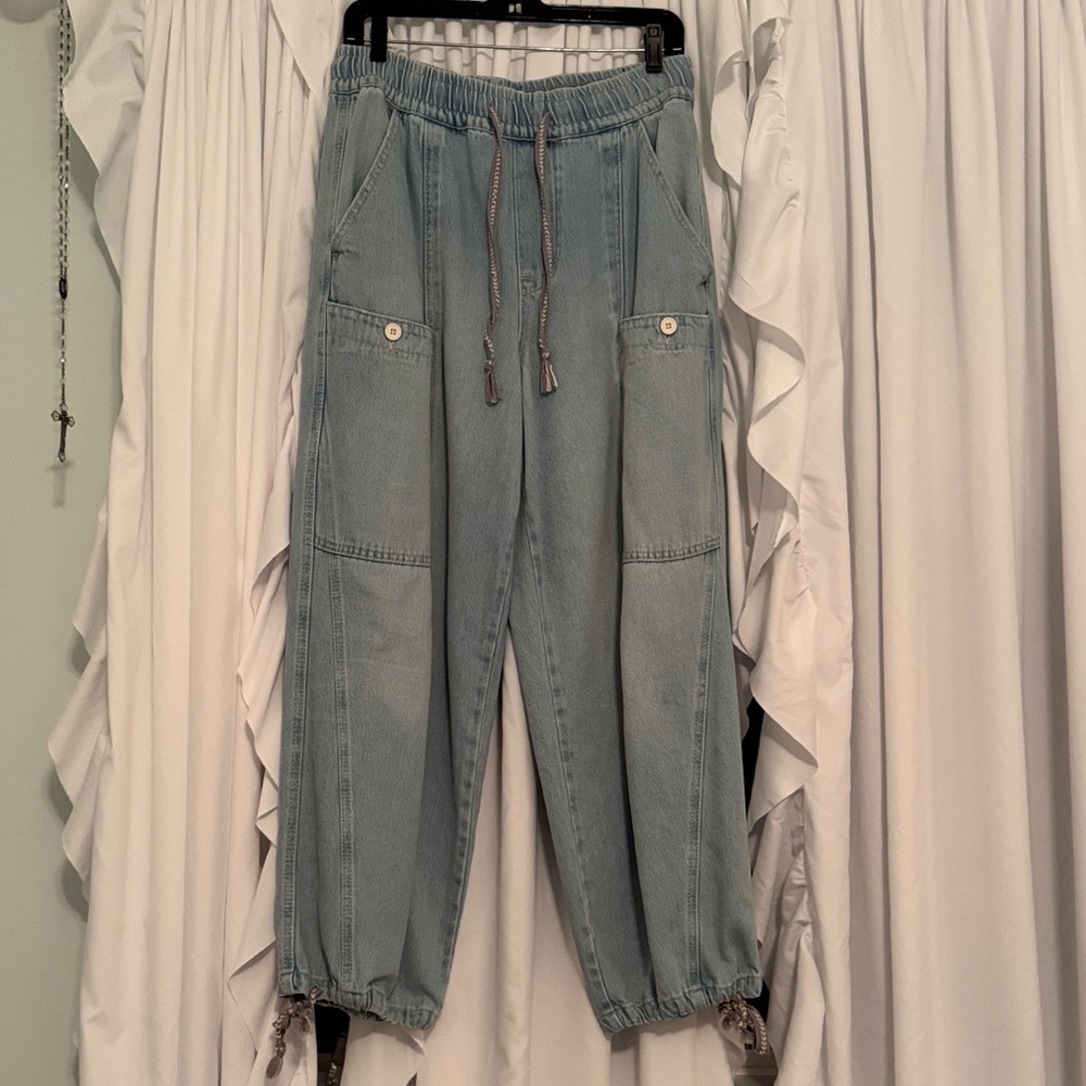Light Blue Cargo Jogger Pants